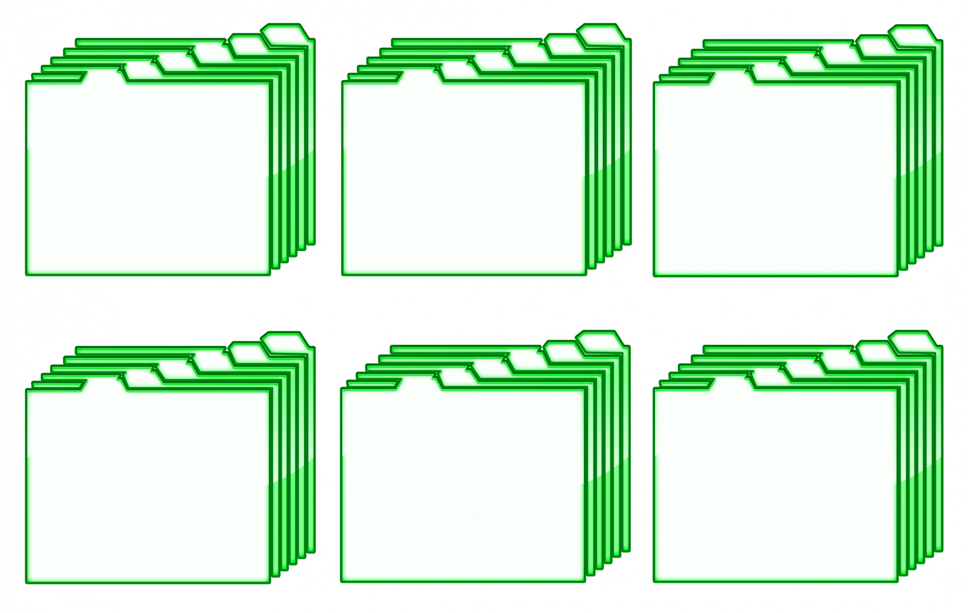 Six filled up folders.